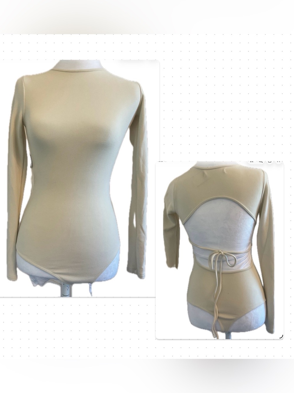 ***OAK Redefined Women’s Cream Long-Sleeve Bodysuit